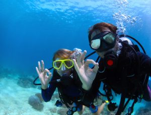 Divers underwater