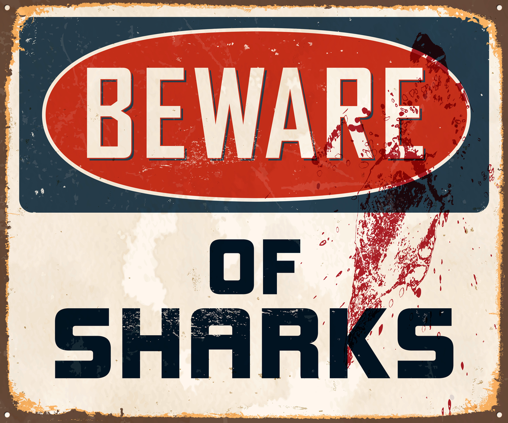 Caution sign but humans are killing more sharks